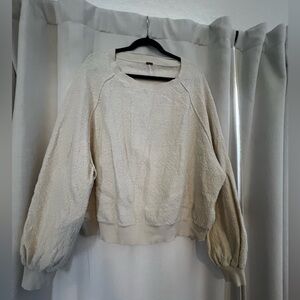 Free People Cozy Cream Bouclé Crewneck Sweater - Women